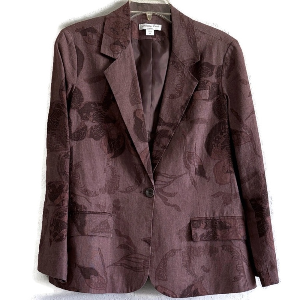 COLDWATER CREEK FLORAL PATTERN BLAZER BOHO VINTAGE